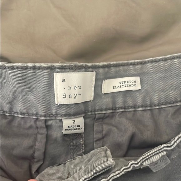 A New Day Gray Bermuda Shorts Cotton Blend Casual - Picture 2 of 3